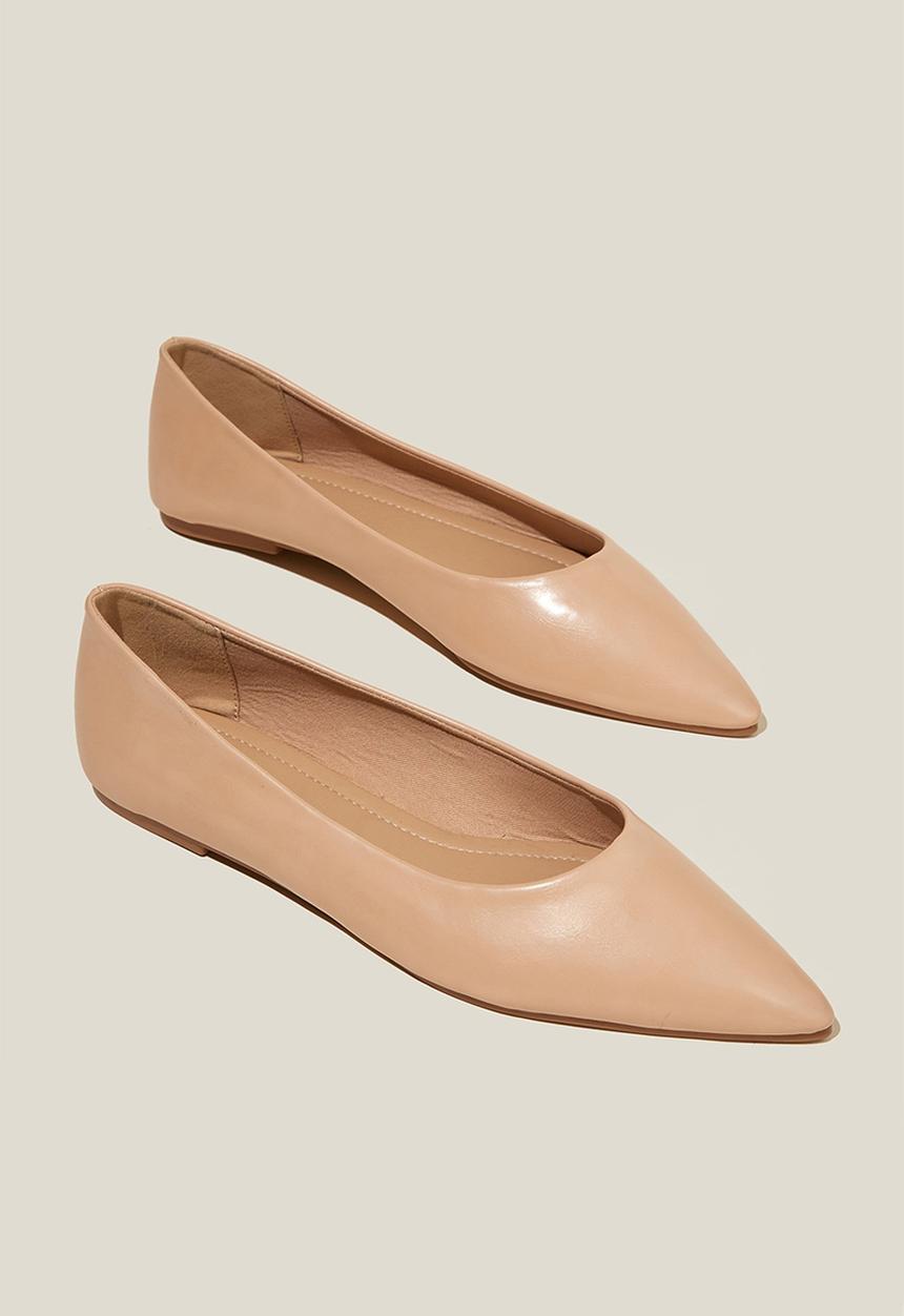 Cotton On - Prima point ballerina - beige pink