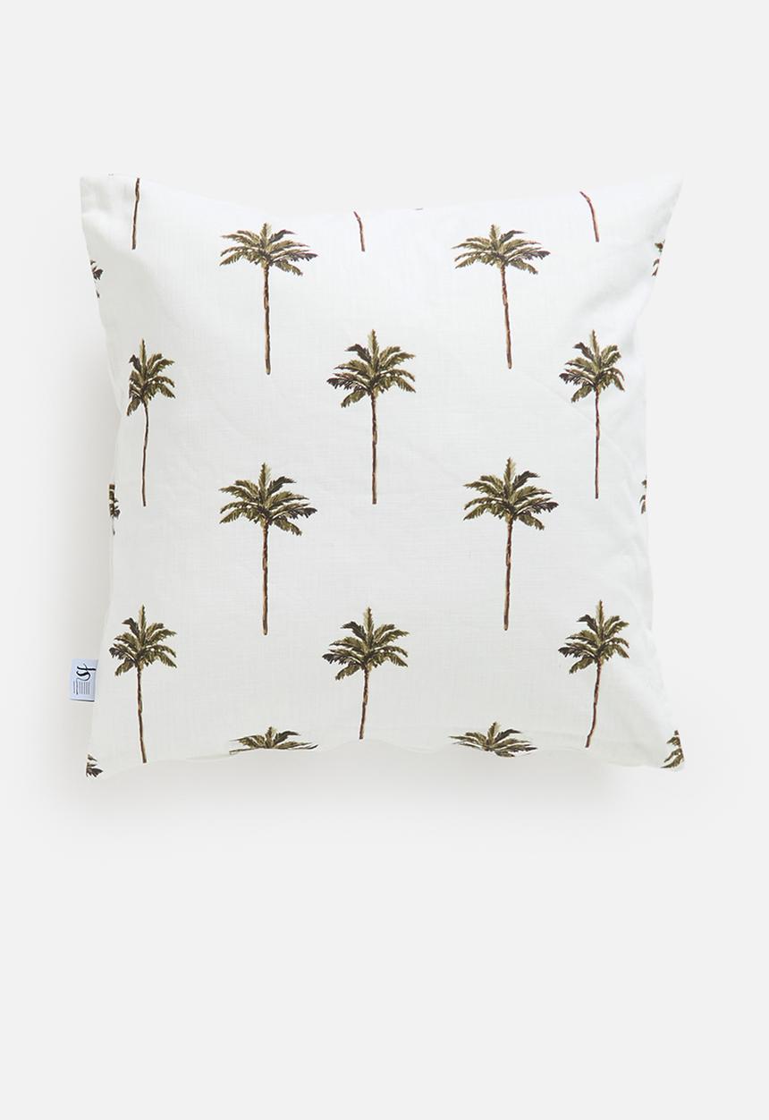 Sixth Floor - Conis cushion cover - white & green 