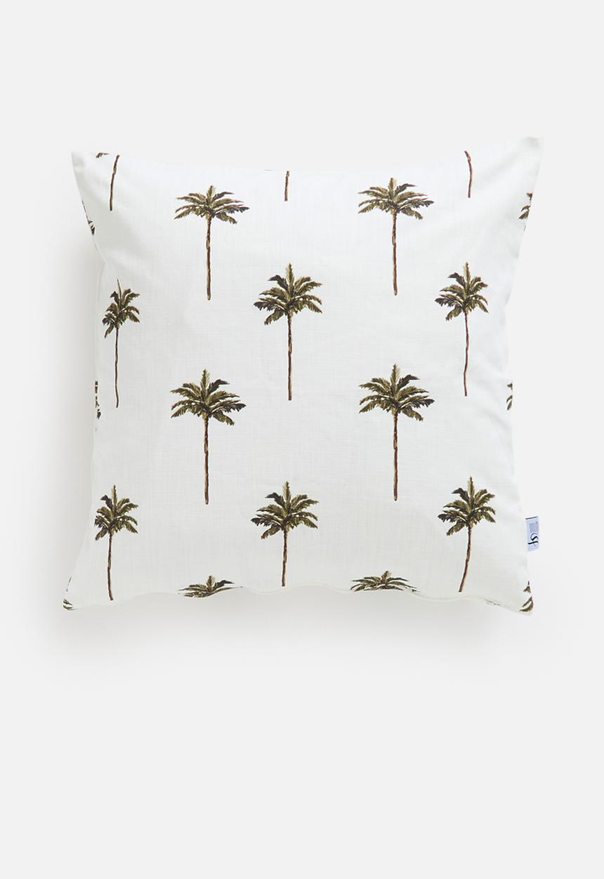 Sixth Floor - Conis cushion cover - white & green 
