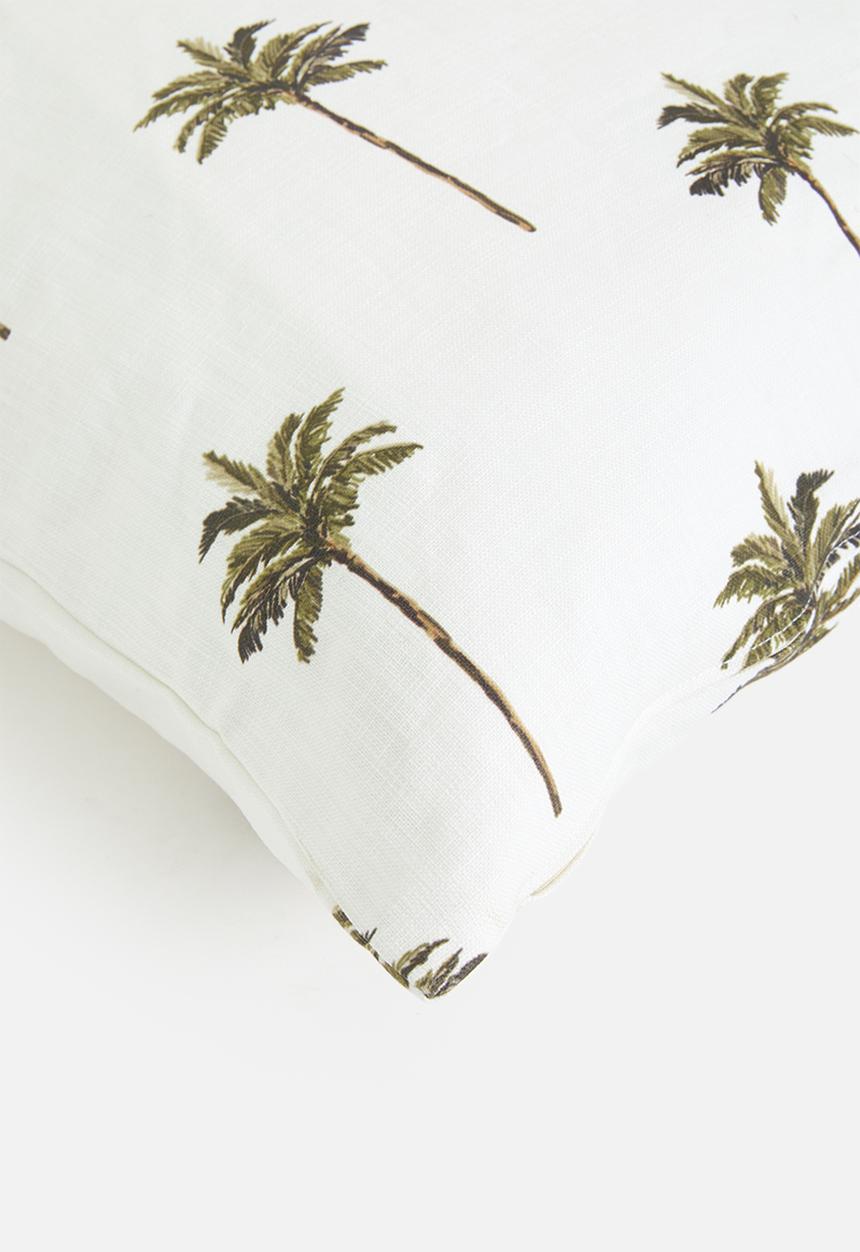 Sixth Floor - Conis cushion cover - white & green 