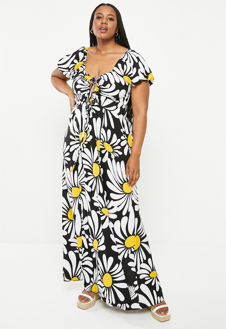 Me&B - Plus the puff sleeve eva dress - floppy daisy