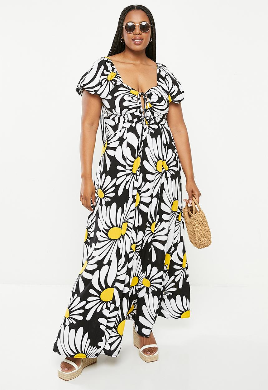 Me&B - Plus the puff sleeve eva dress - floppy daisy