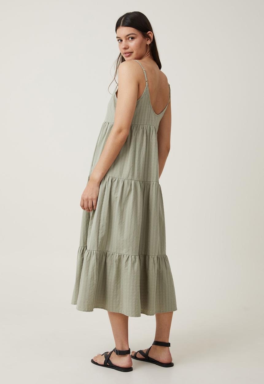 Cotton On - Summer tiered maxi dress - desert sage