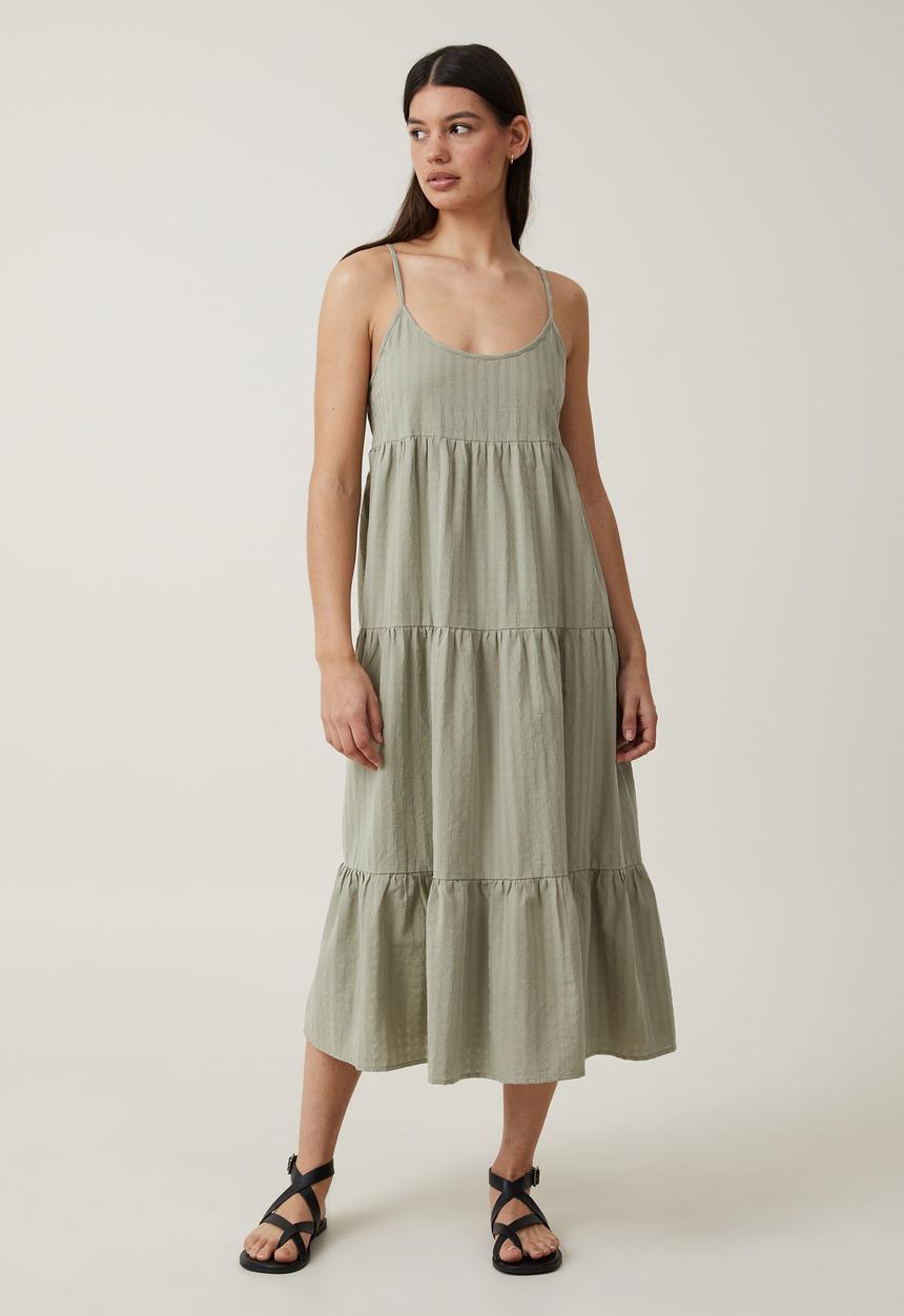 Cotton On - Summer tiered maxi dress - desert sage