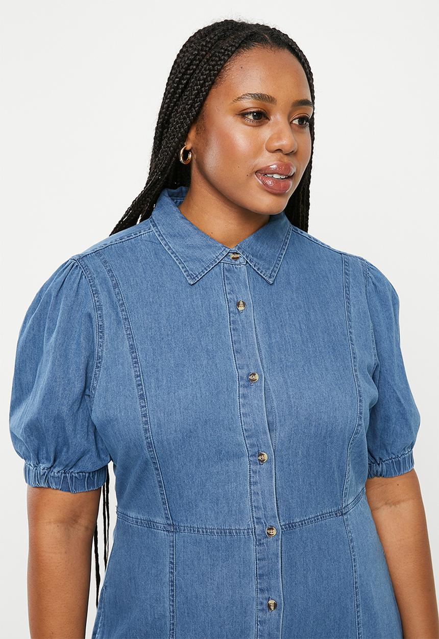 Me&B - Plus denim shirtdress - denim
