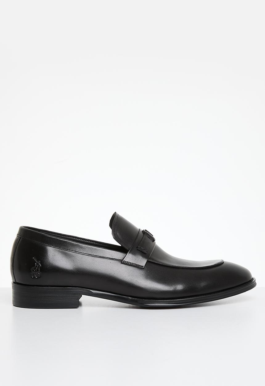 POLO - Circle pony trim penny loafer - black