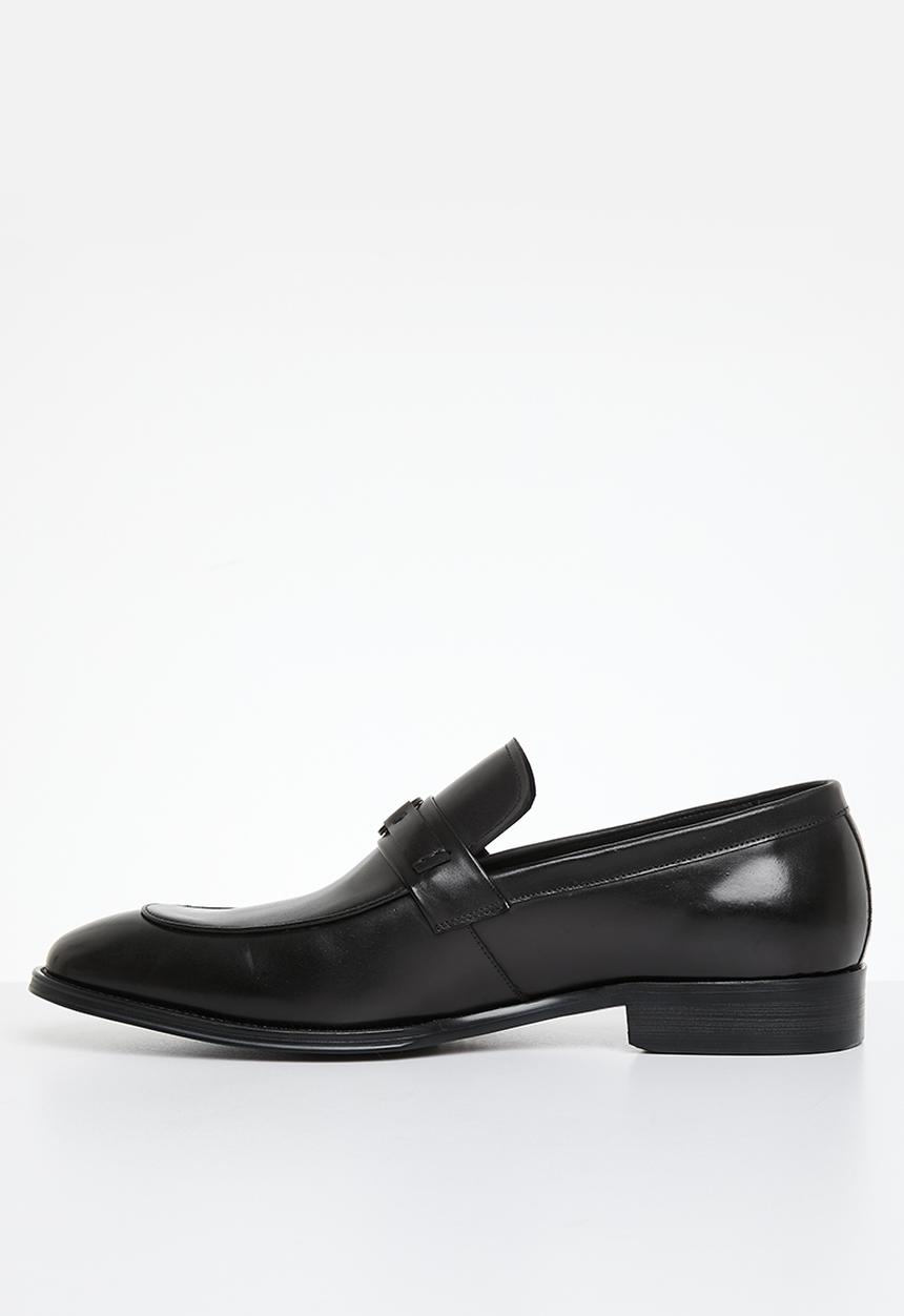 POLO - Circle pony trim penny loafer - black