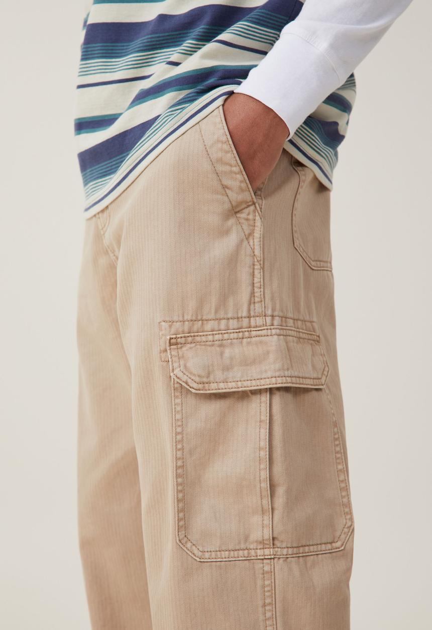 Cotton On - Tactical cargo pant - vintage gravel stone herringbone