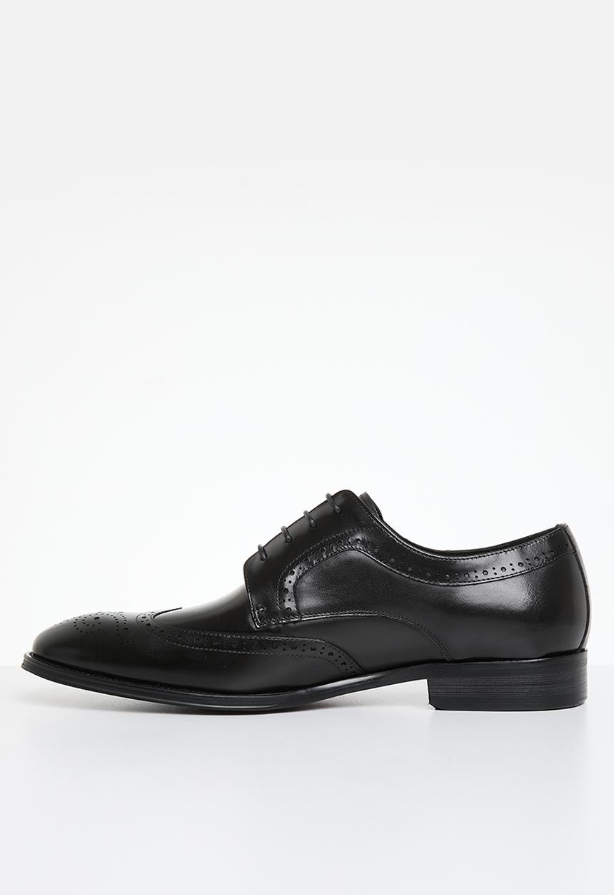 POLO - Wing cap gibson lace up - black