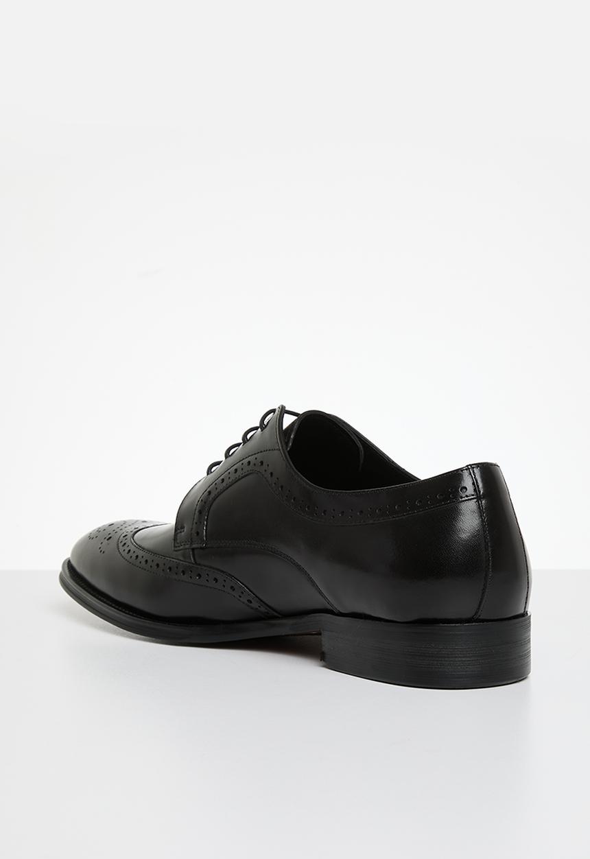 POLO - Wing cap gibson lace up - black