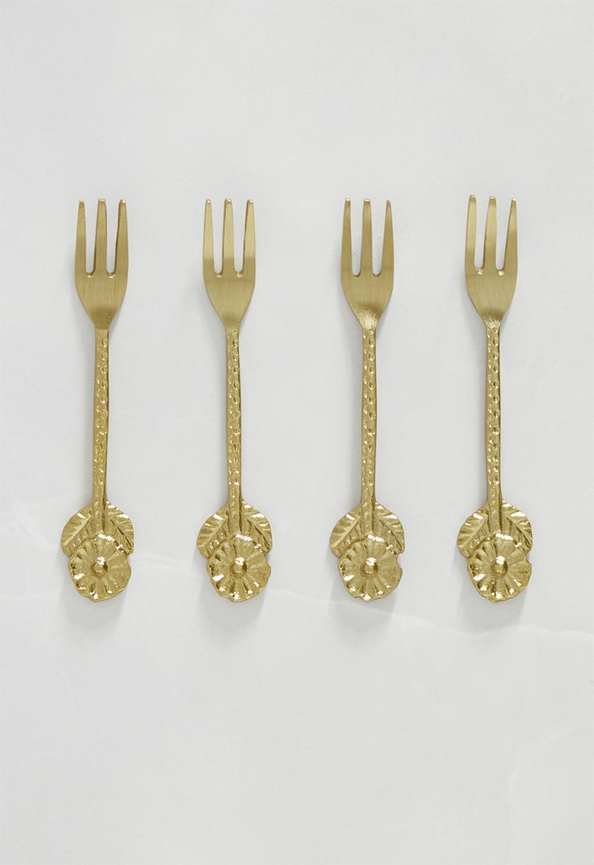 Sixth Floor - Trista cake fork set of 4 - brass