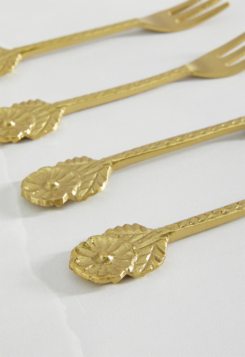 Sixth Floor - Trista cake fork set of 4 - brass