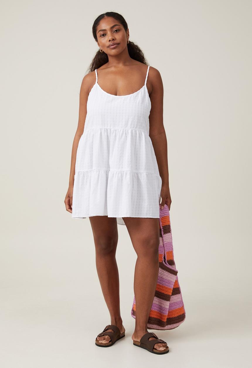 Cotton On - Summer tiered mini dress - white