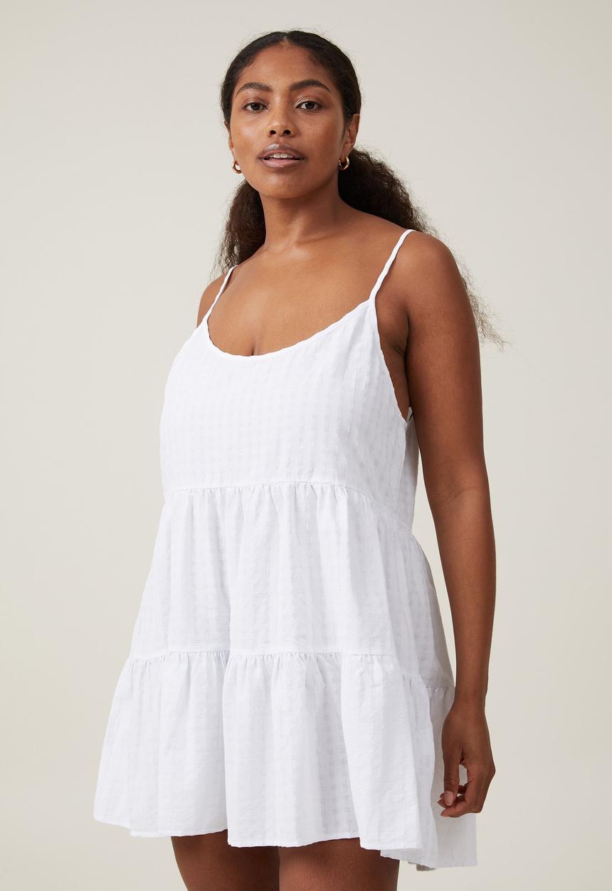 Cotton On - Summer tiered mini dress - white