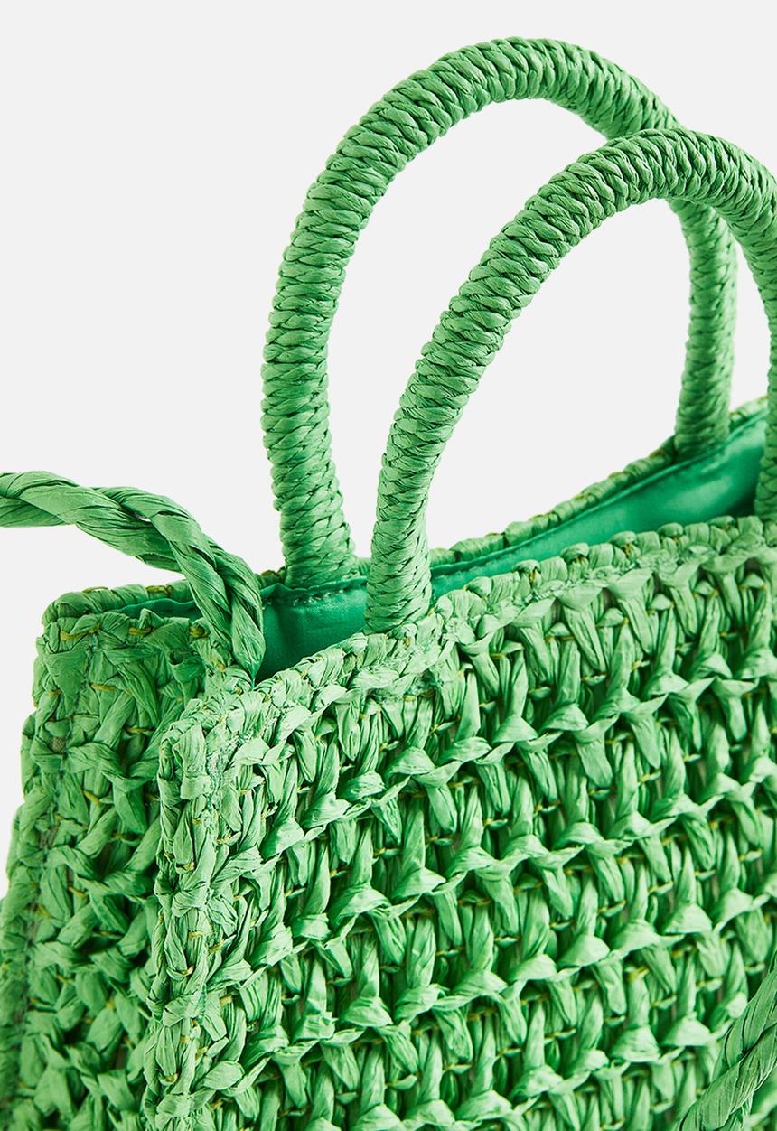 H&M - Straw shoulder bag - green