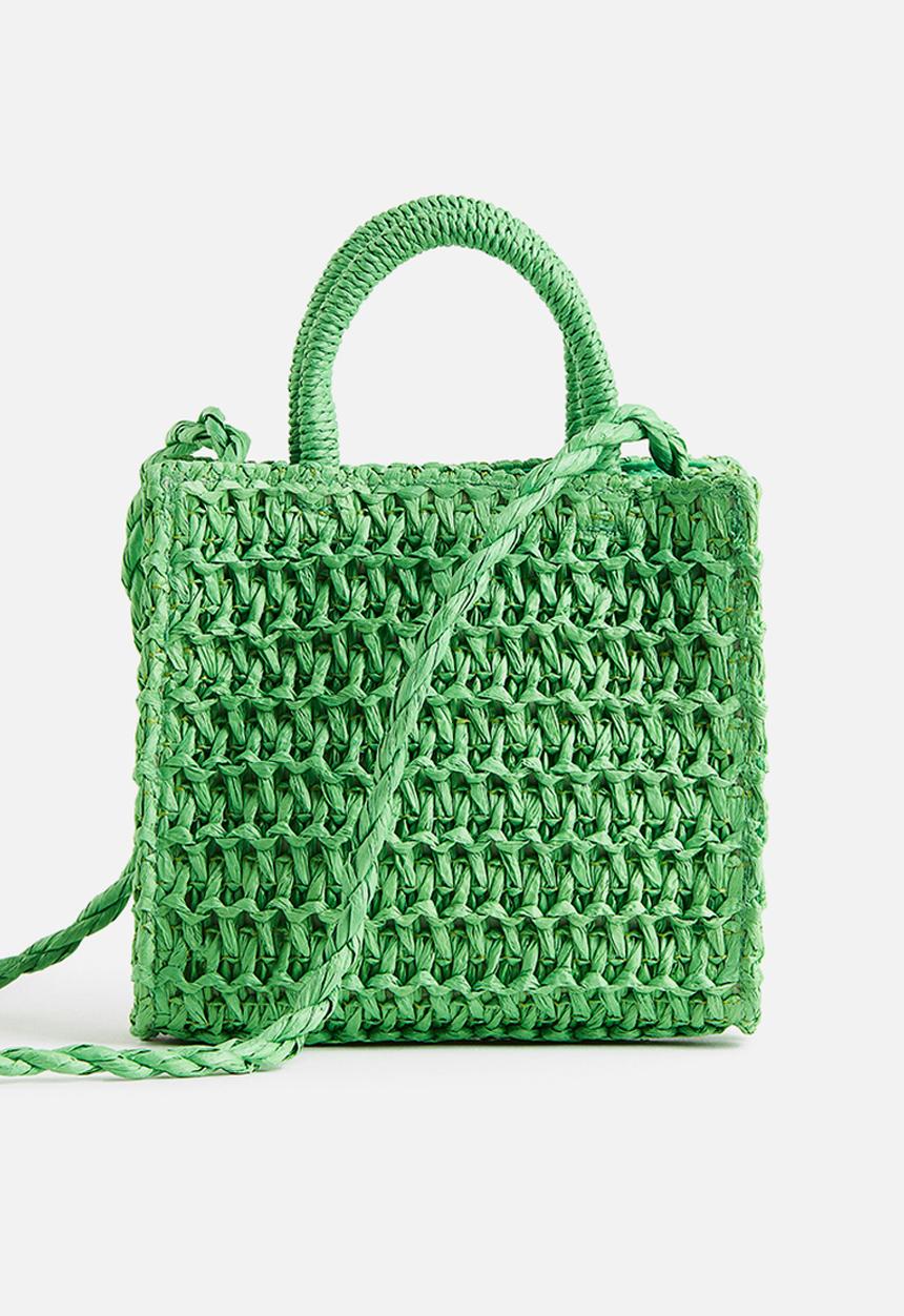 H&M - Straw shoulder bag - green