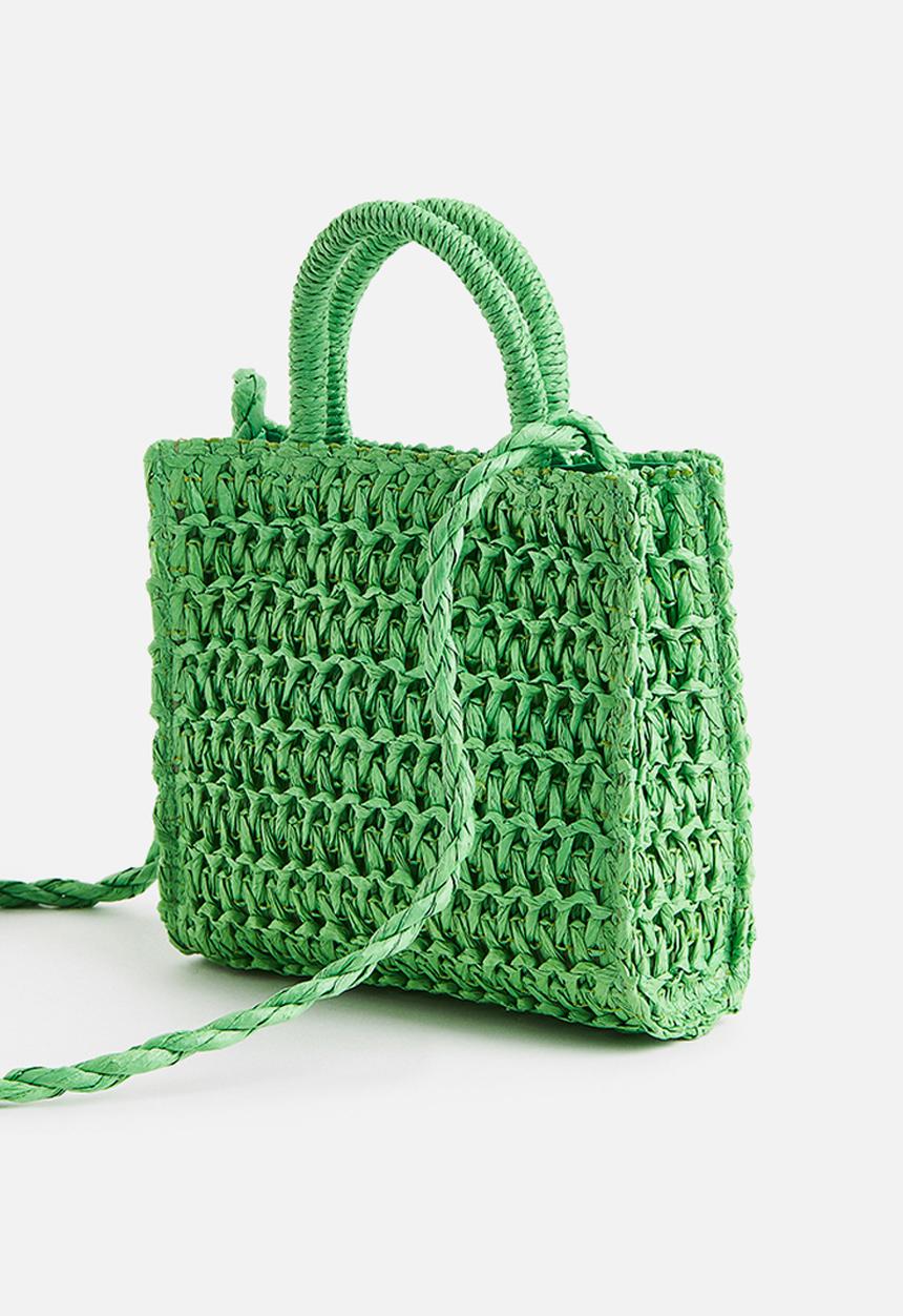 H&M - Straw shoulder bag - green