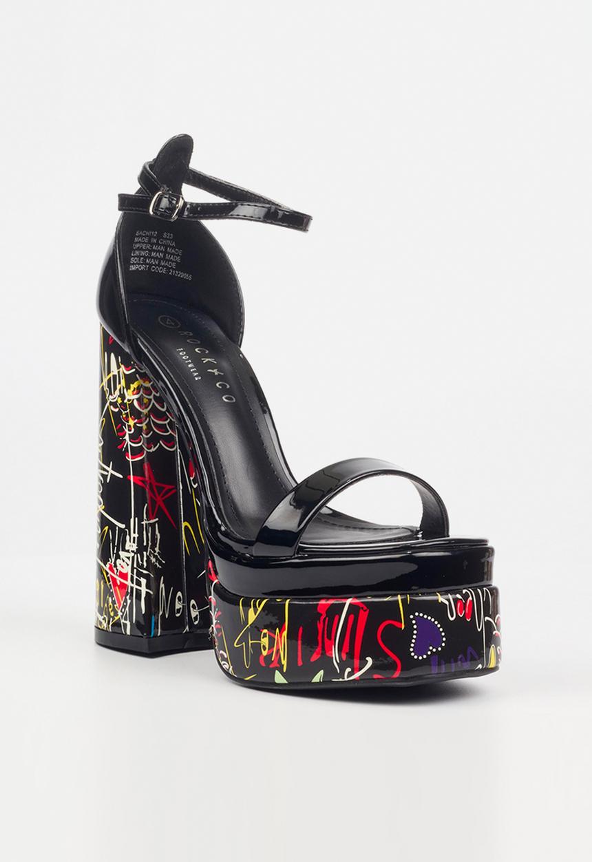 Rock & Co - Sachi 12 platform heel - black