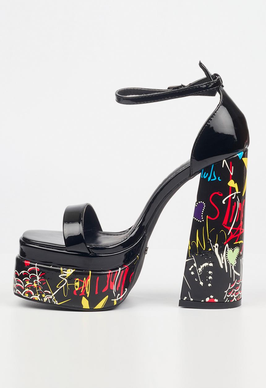 Rock & Co - Sachi 12 platform heel - black