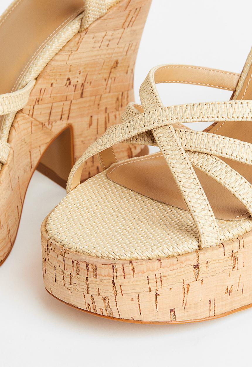 H&M - Wedge-heeled sandals - beige