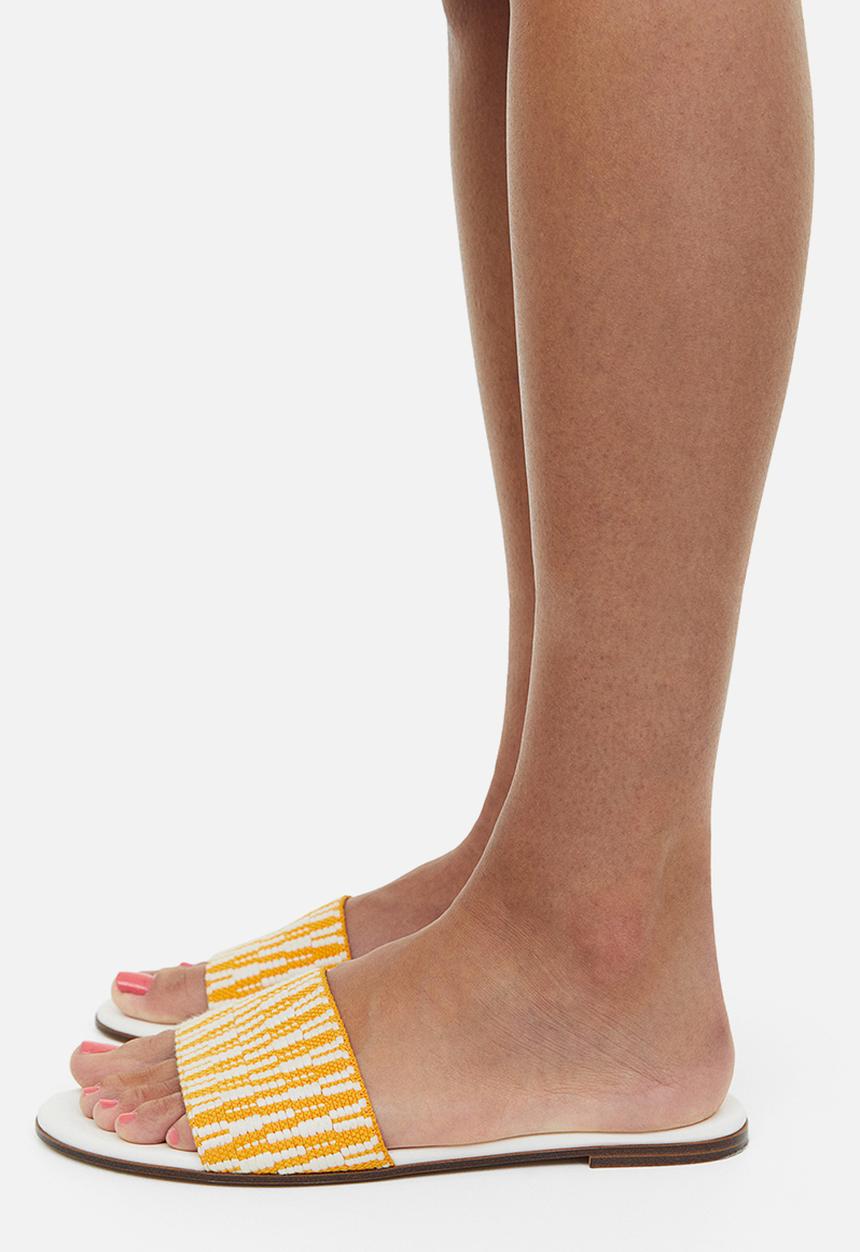 H&M - Jacquard-weave slides - yellow patterned