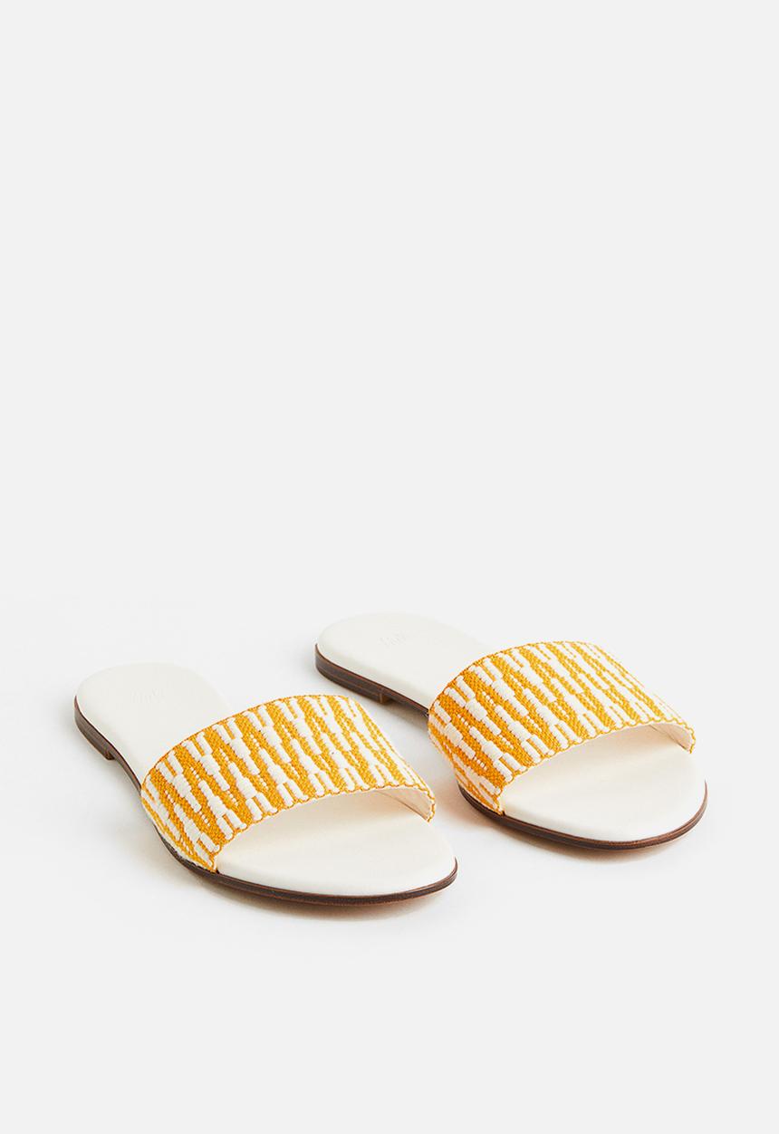 H&M - Jacquard-weave slides - yellow patterned