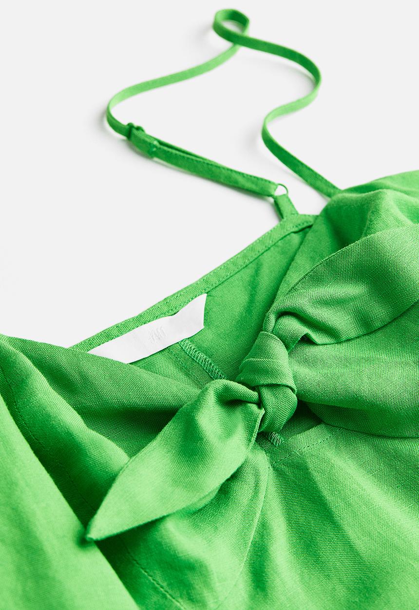 H&M - Linen-blend dress - green