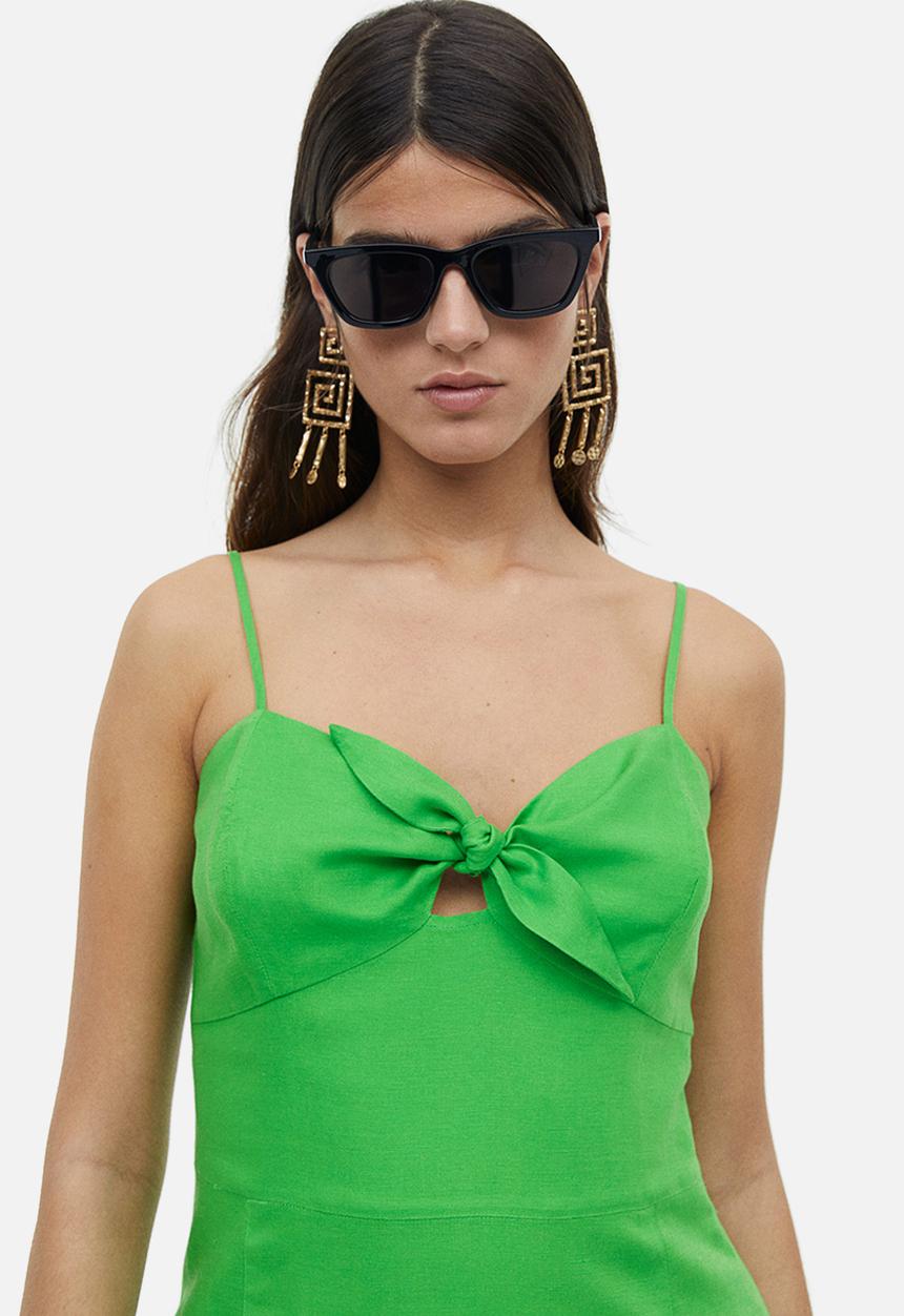 H&M - Linen-blend dress - green