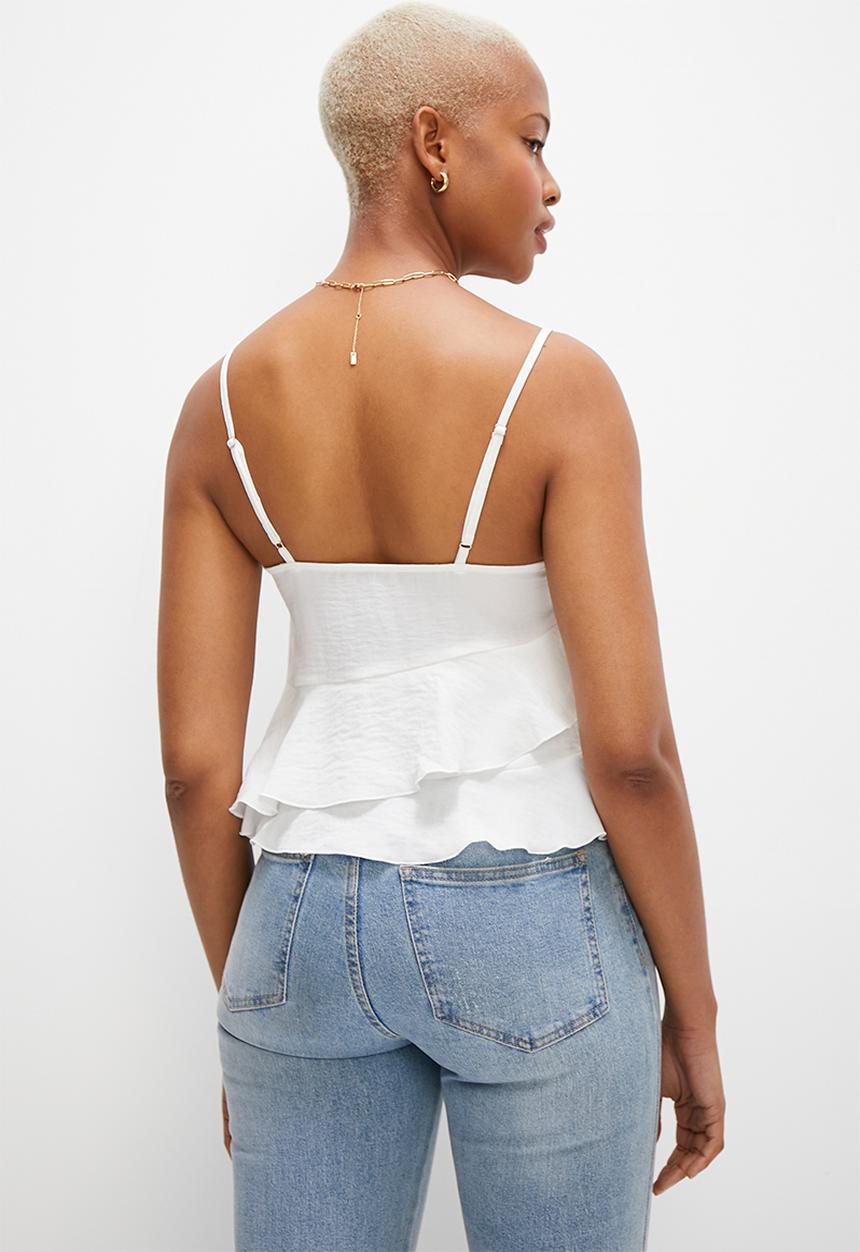 MILLA - Asym frill cami - ivory