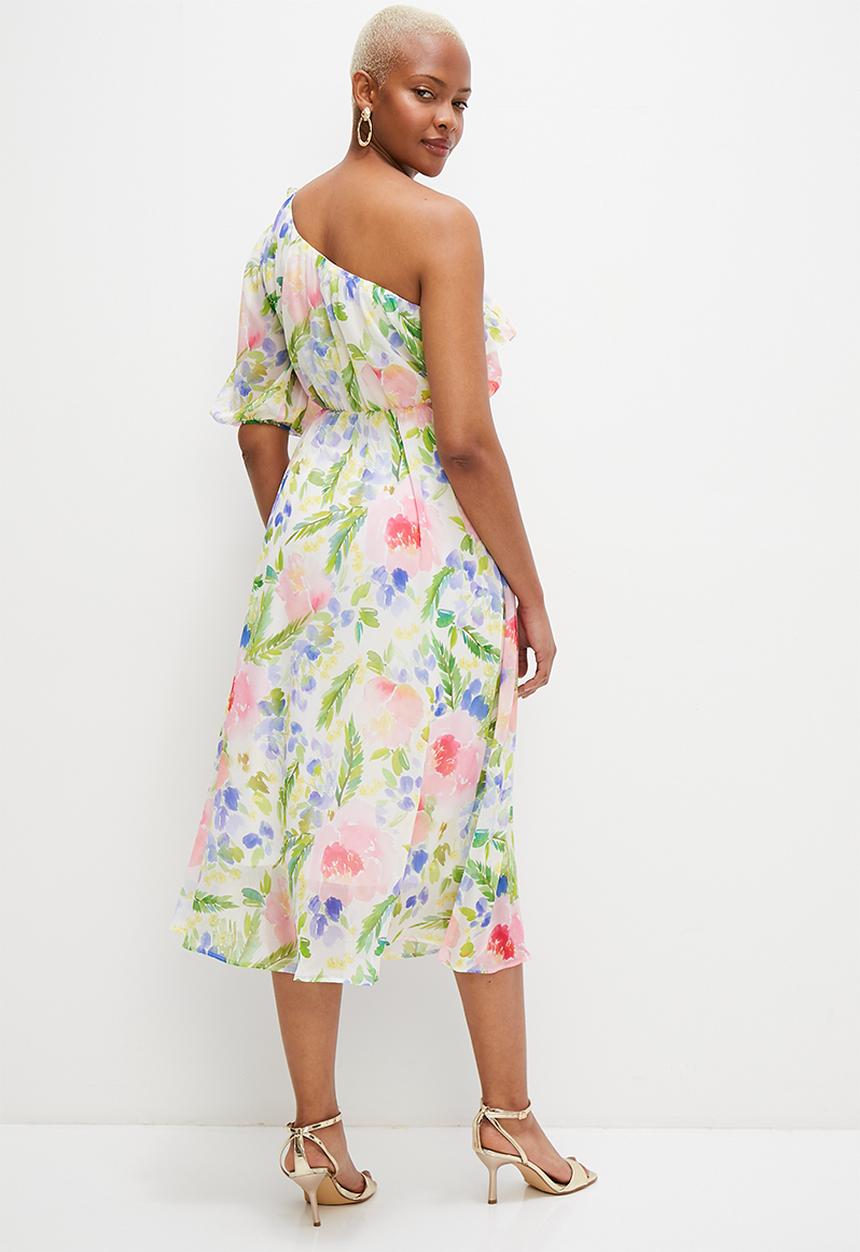 MILLA - Asym fit & flare with ruffle detail - floral