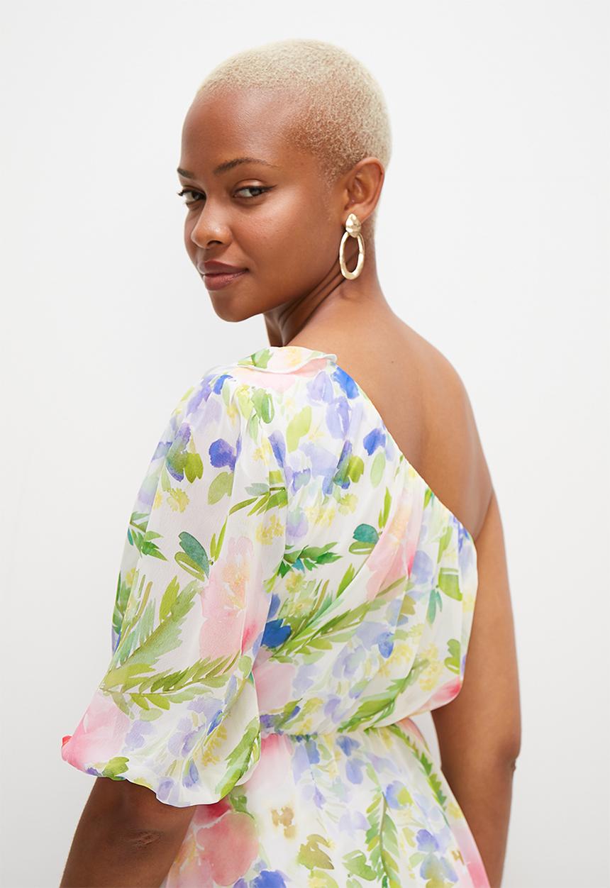 MILLA - Asym fit & flare with ruffle detail - floral