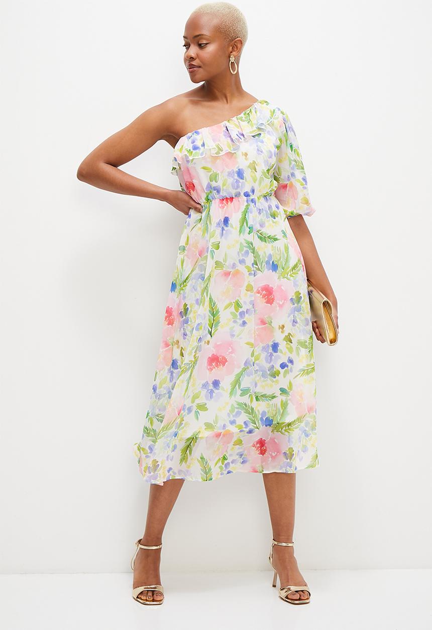MILLA - Asym fit & flare with ruffle detail - floral