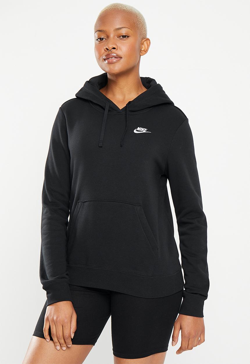 Nike - W nsw club flc std po hoodie - black & white