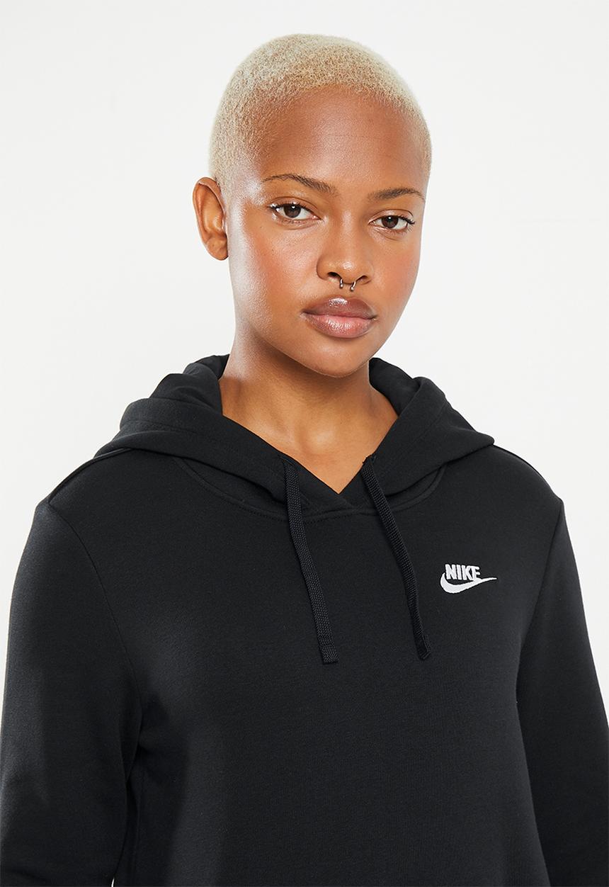Nike - W nsw club flc std po hoodie - black & white