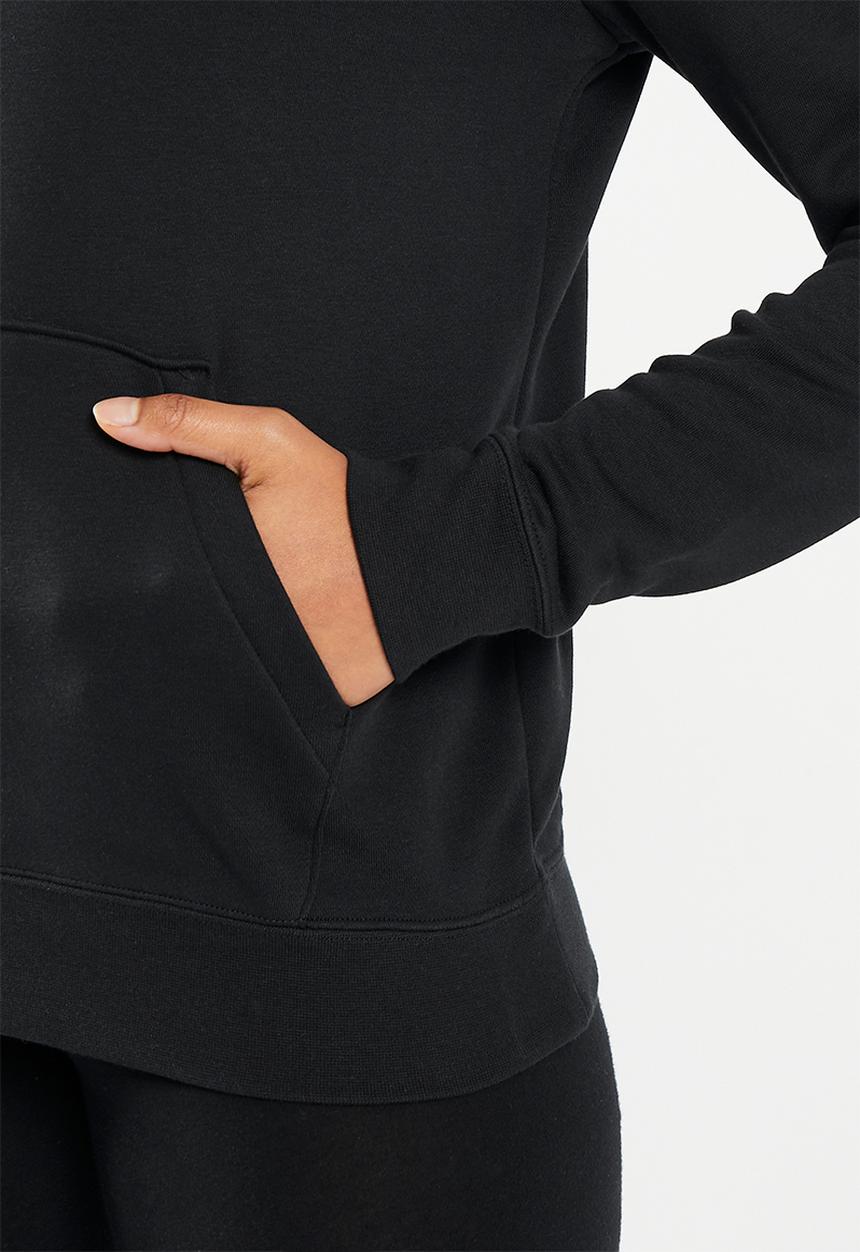 Nike - W nsw club flc std po hoodie - black & white