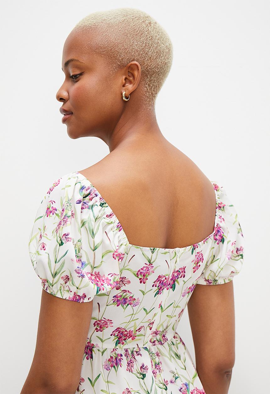 MILLA - Corset detail midi dress - pink botanical
