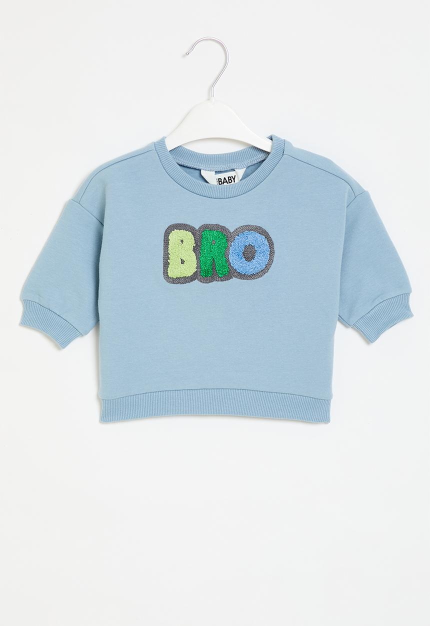 Cotton On - Alma drop shoulder sweater - dusty blue/bro