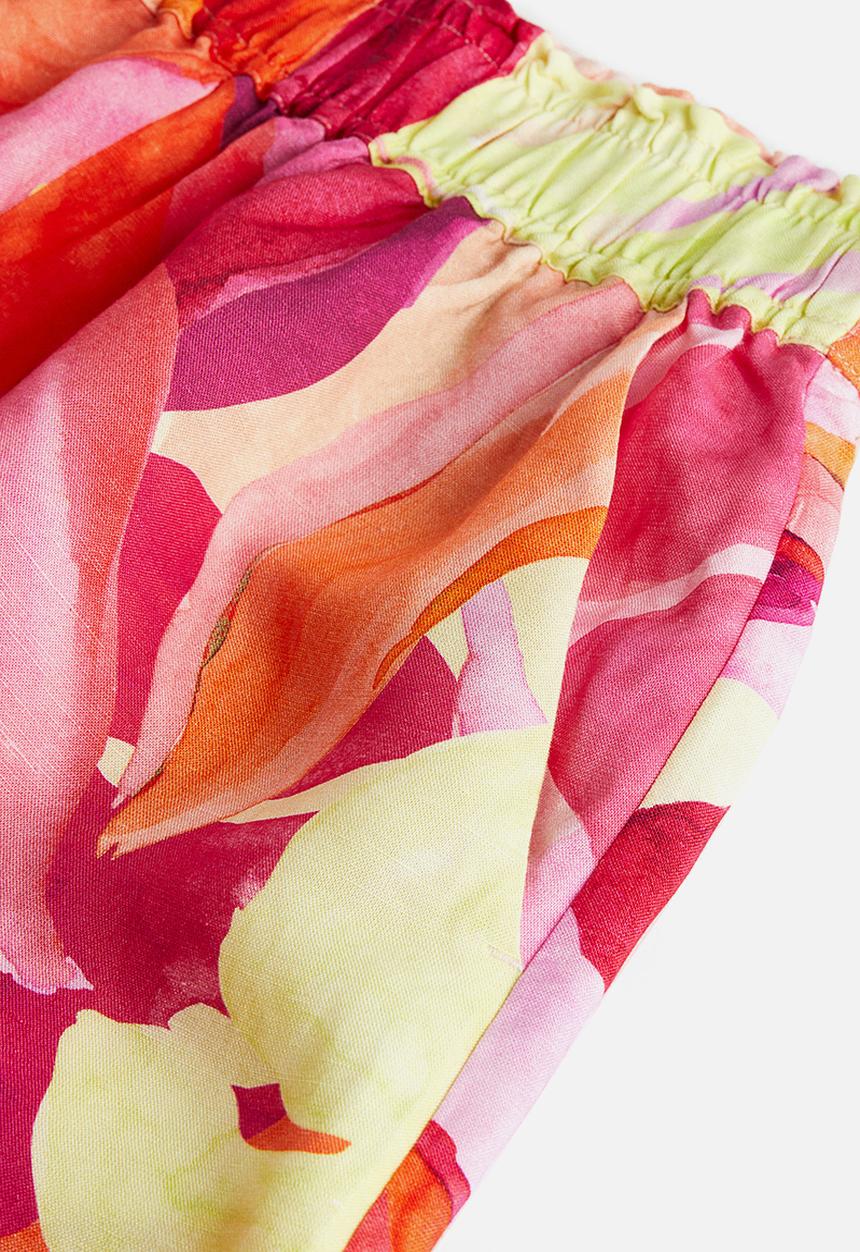 H&M - Pull-on shorts - pink leaf-patterned