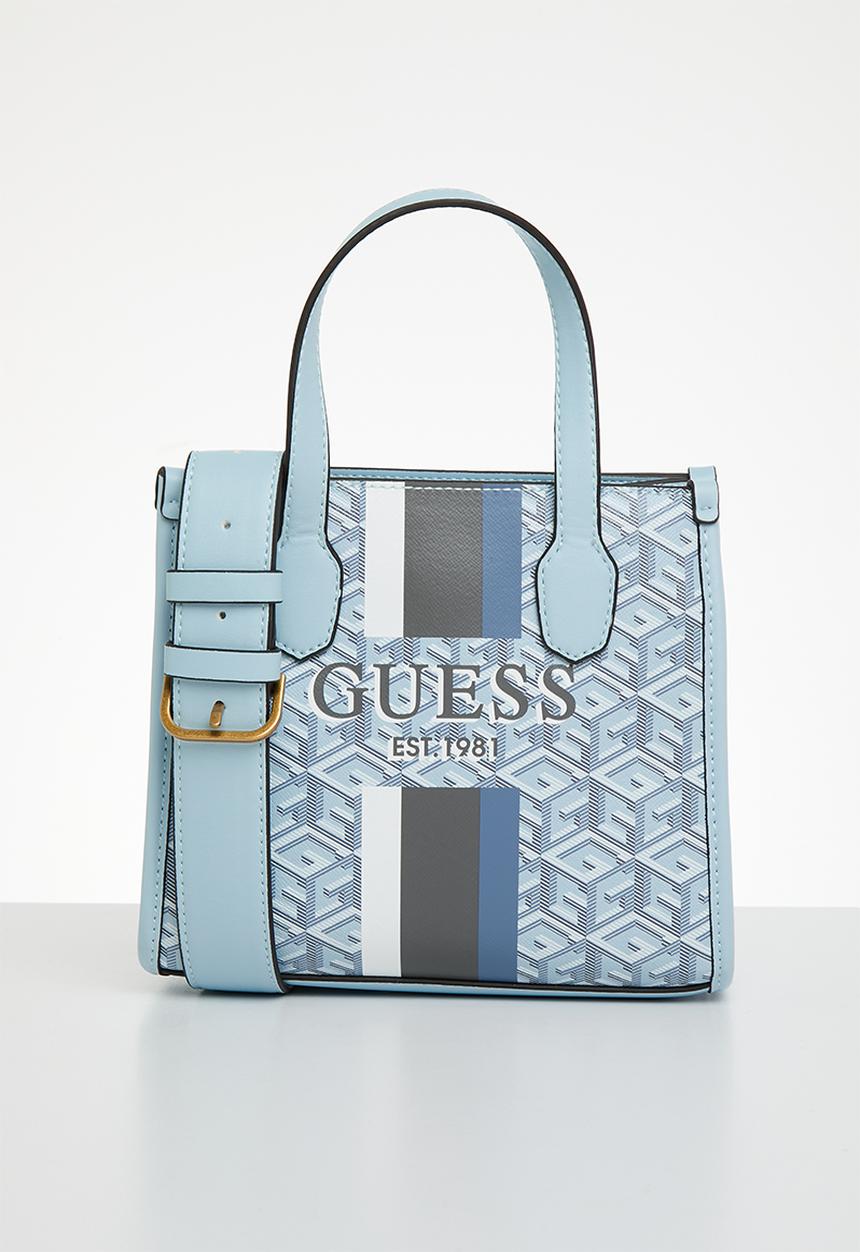 GUESS - Silvana 2 compartment mini tote - ice blue logo