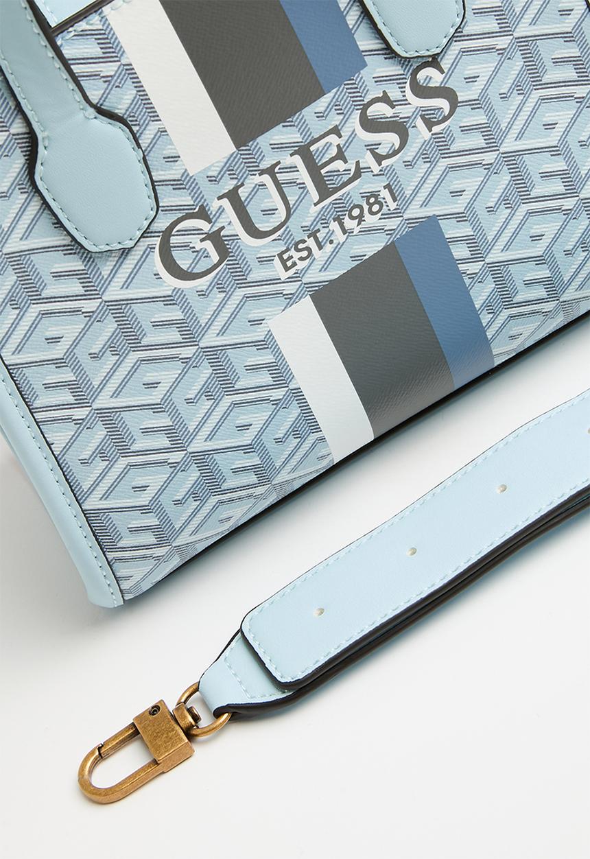 GUESS - Silvana 2 compartment mini tote - ice blue logo