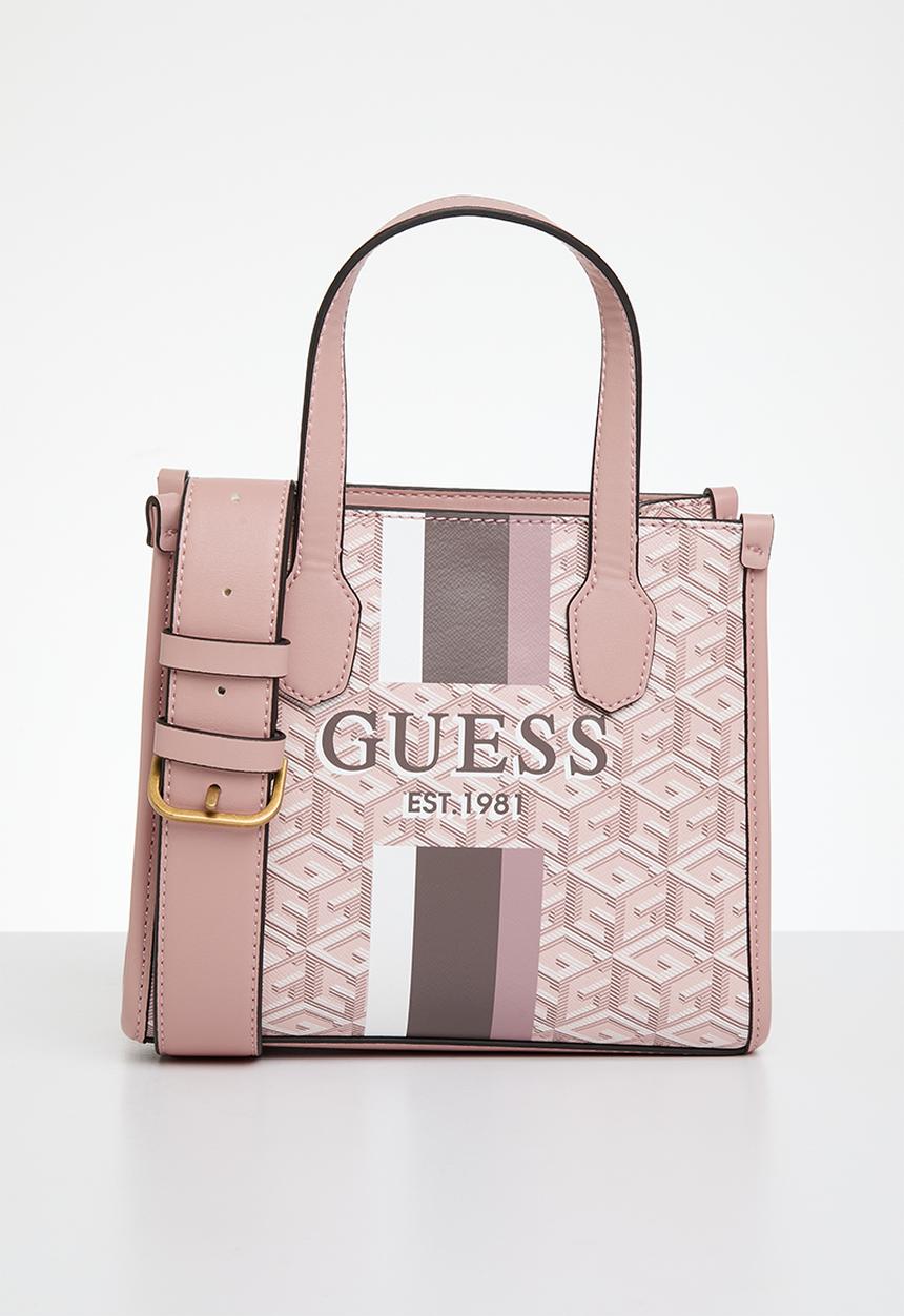 GUESS - Silvana 2 compartment mini tote - pale rose logo