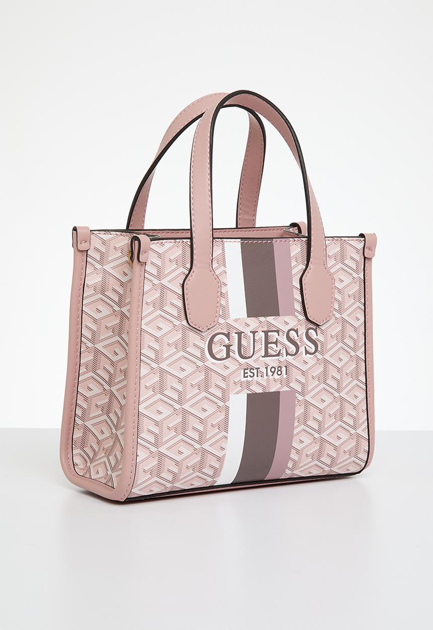 GUESS - Silvana 2 compartment mini tote - pale rose logo