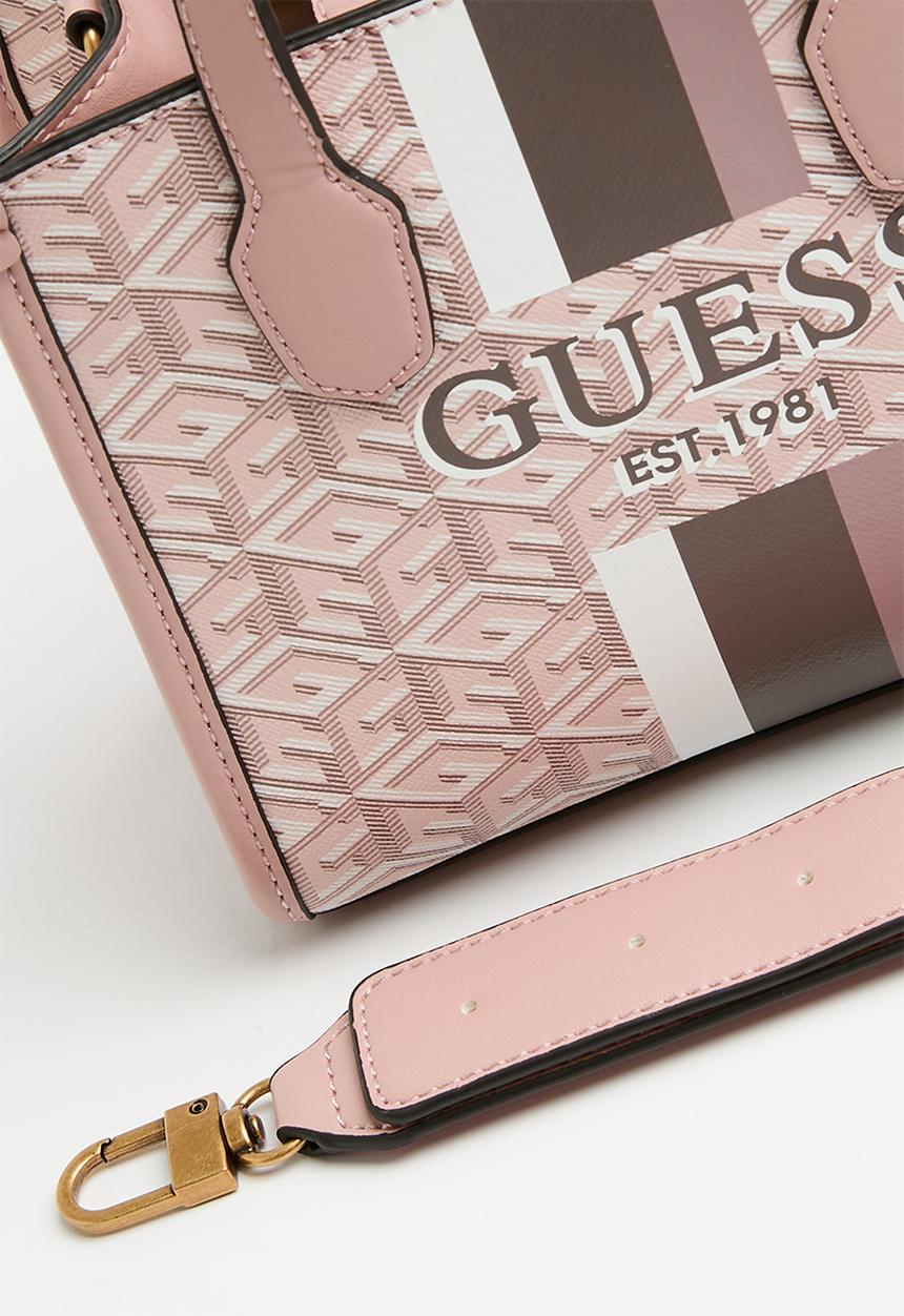 GUESS - Silvana 2 compartment mini tote - pale rose logo