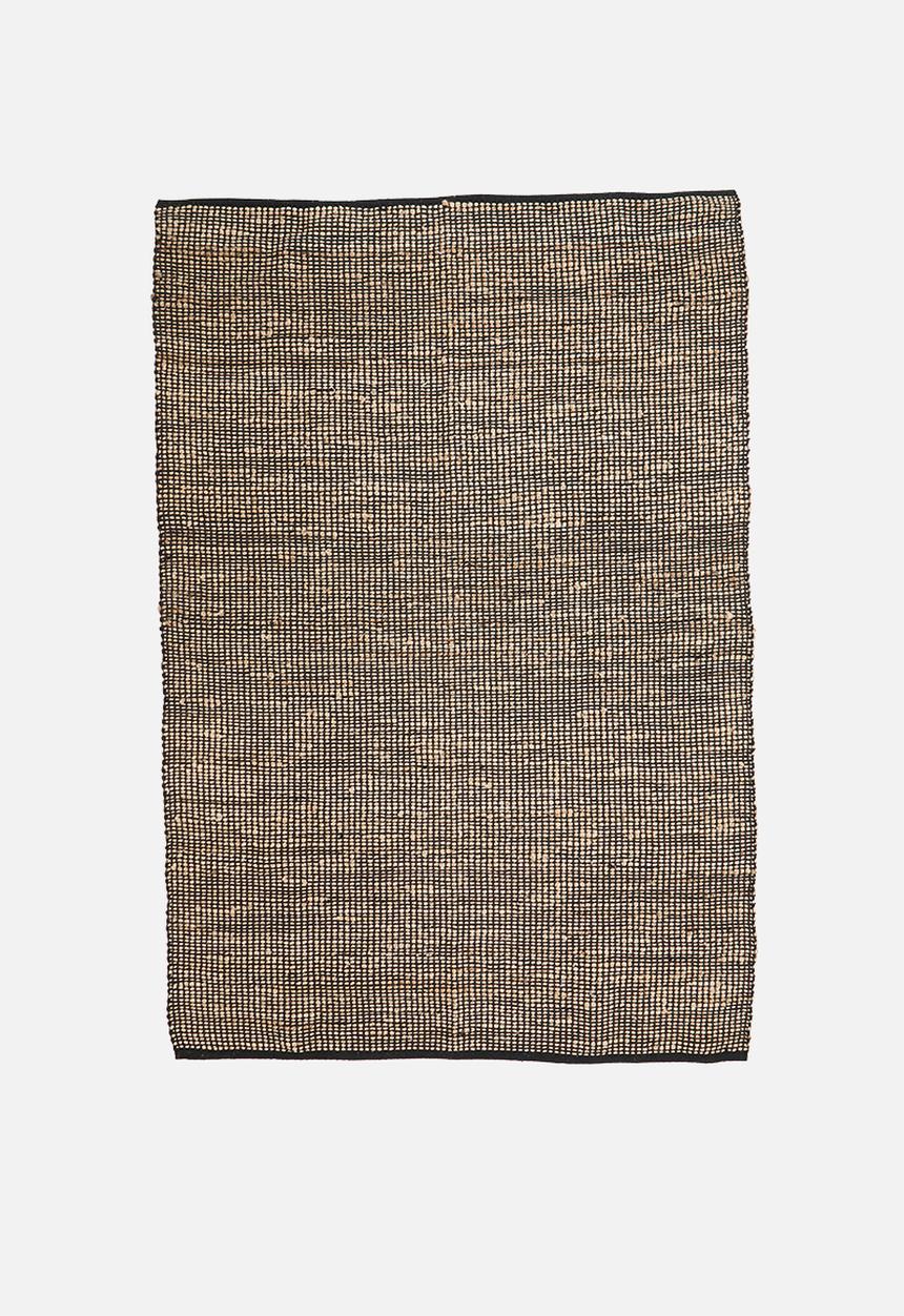 Sixth Floor - Cotton & jute rug - black & natural