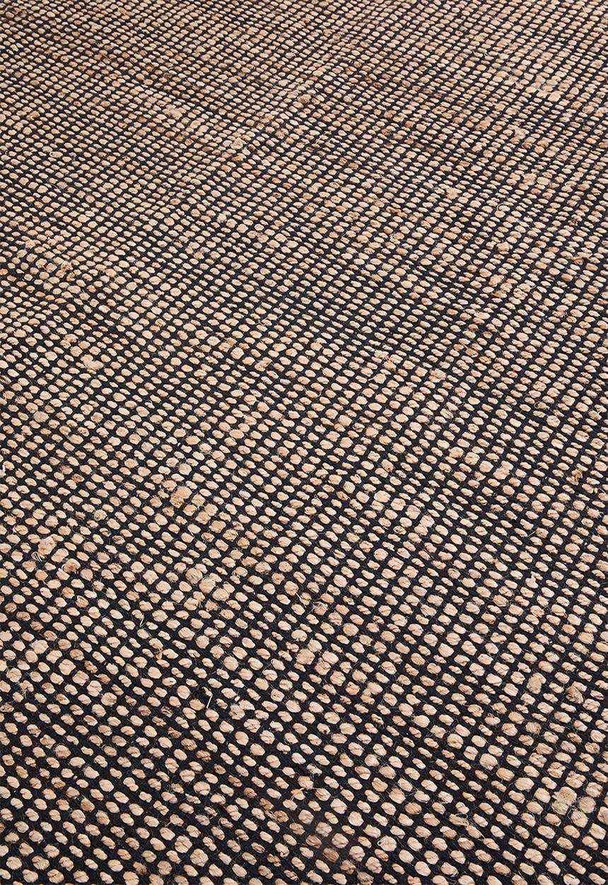 Sixth Floor - Cotton & jute rug - black & natural