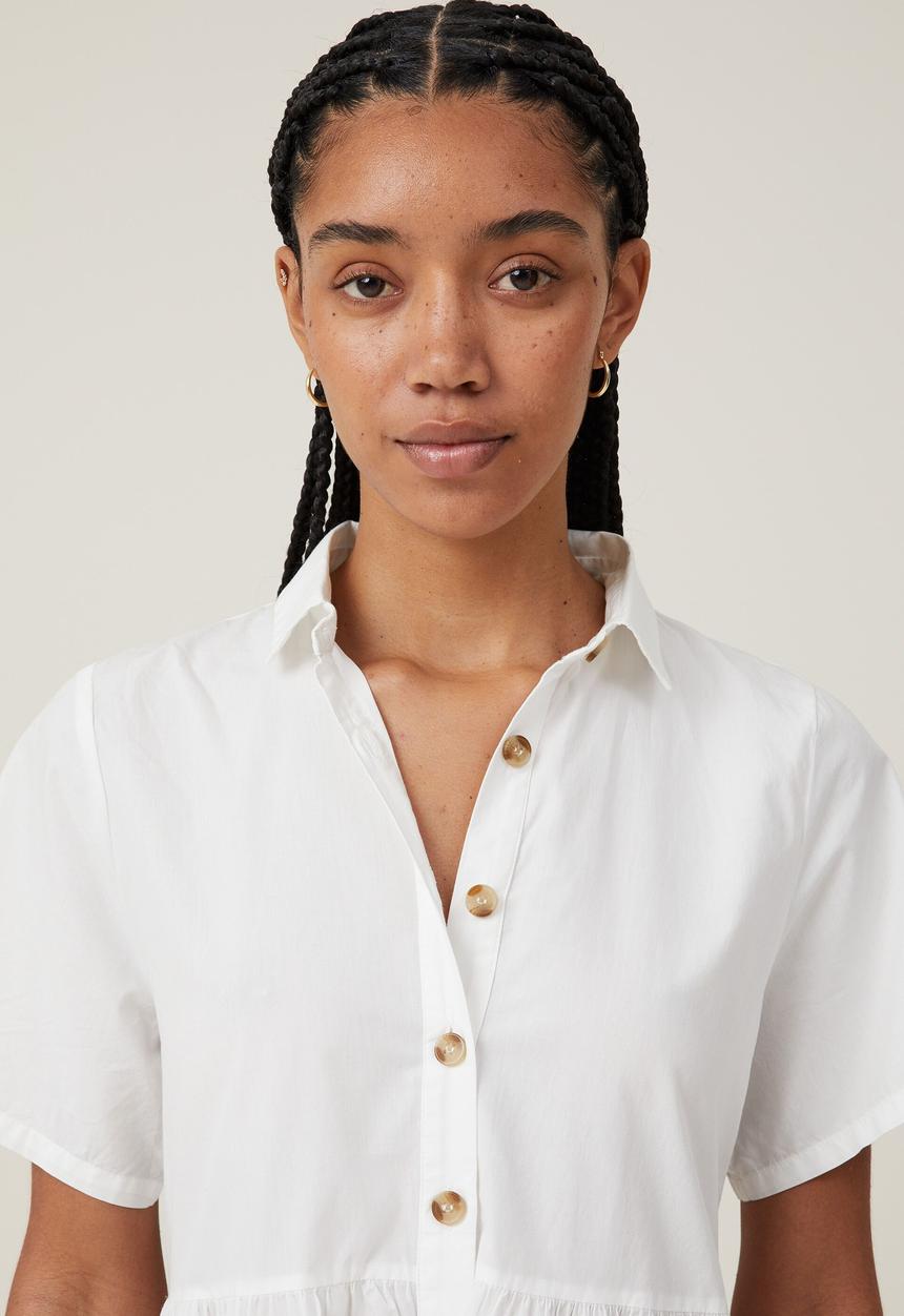 Cotton On - Noah mini shirt dress - white
