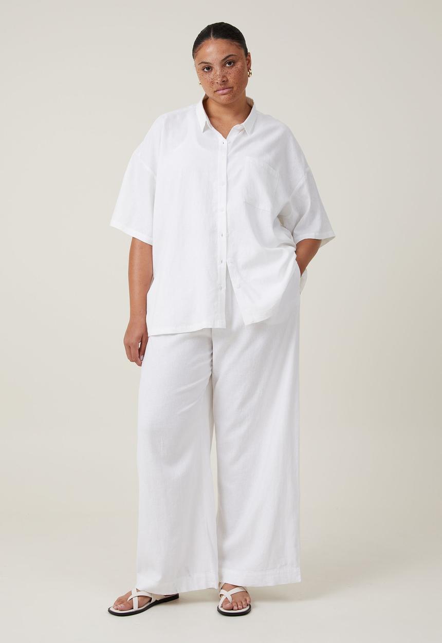 Cotton On - Plus haven wide leg pant - white