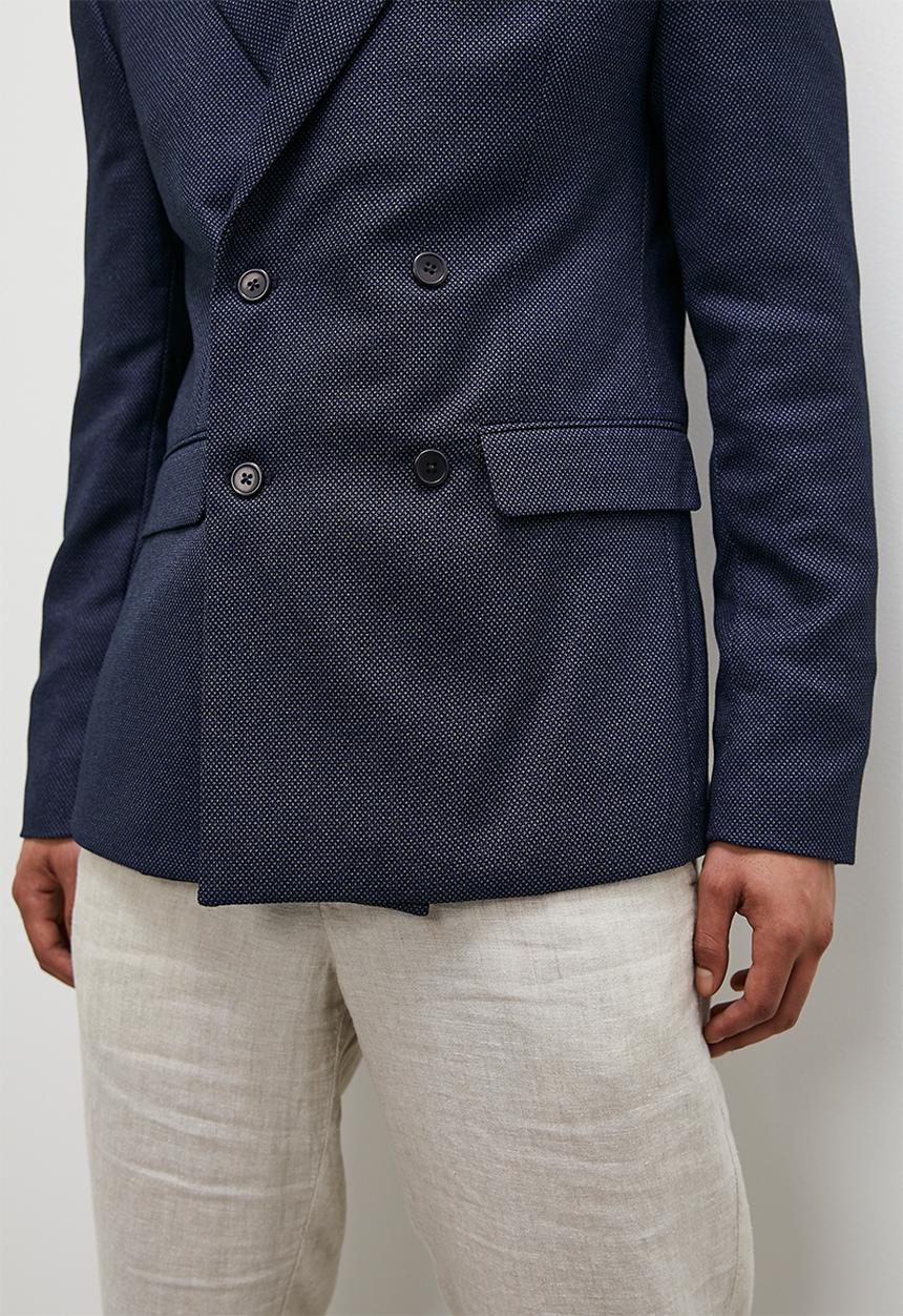 Superbalist - Double breasted slim fit textured blazer - navy 