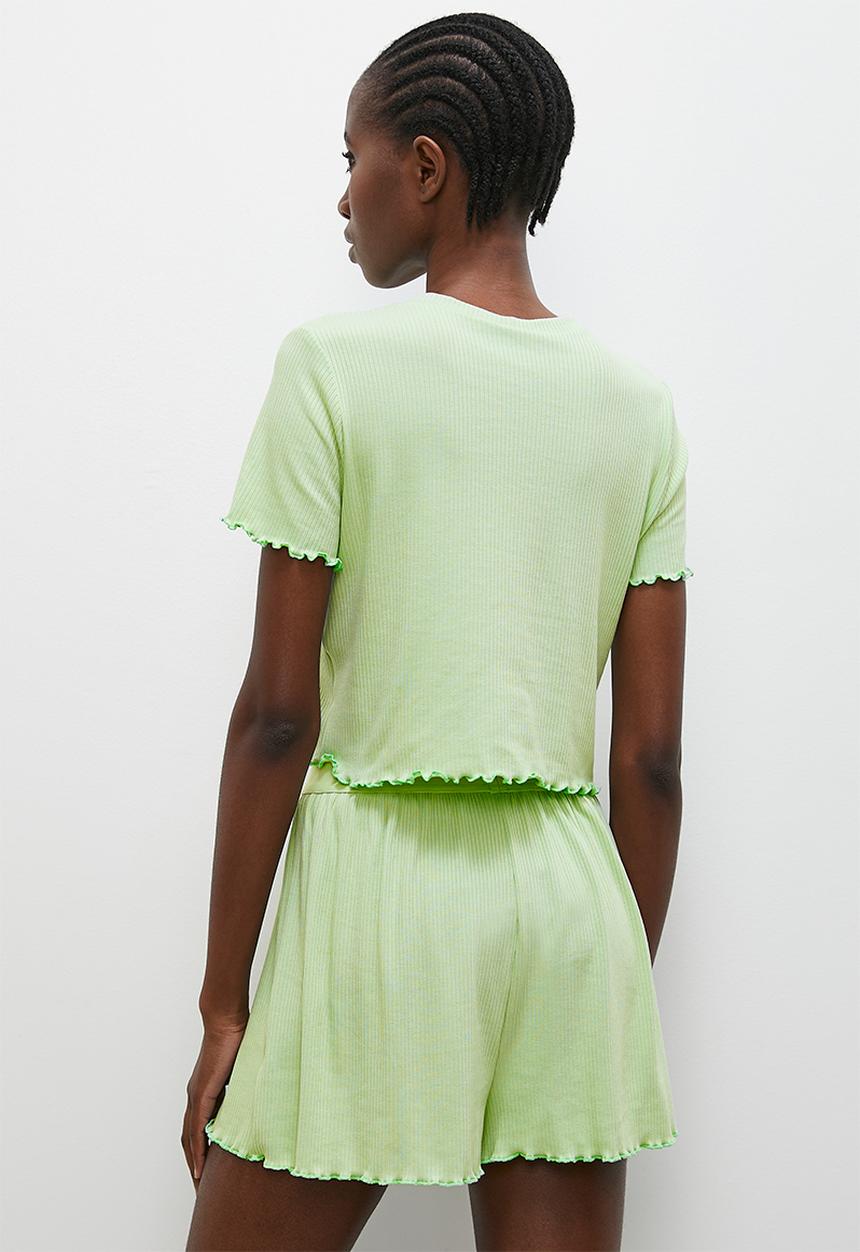 Superbalist - Fitted rib tee & boxer short - sage