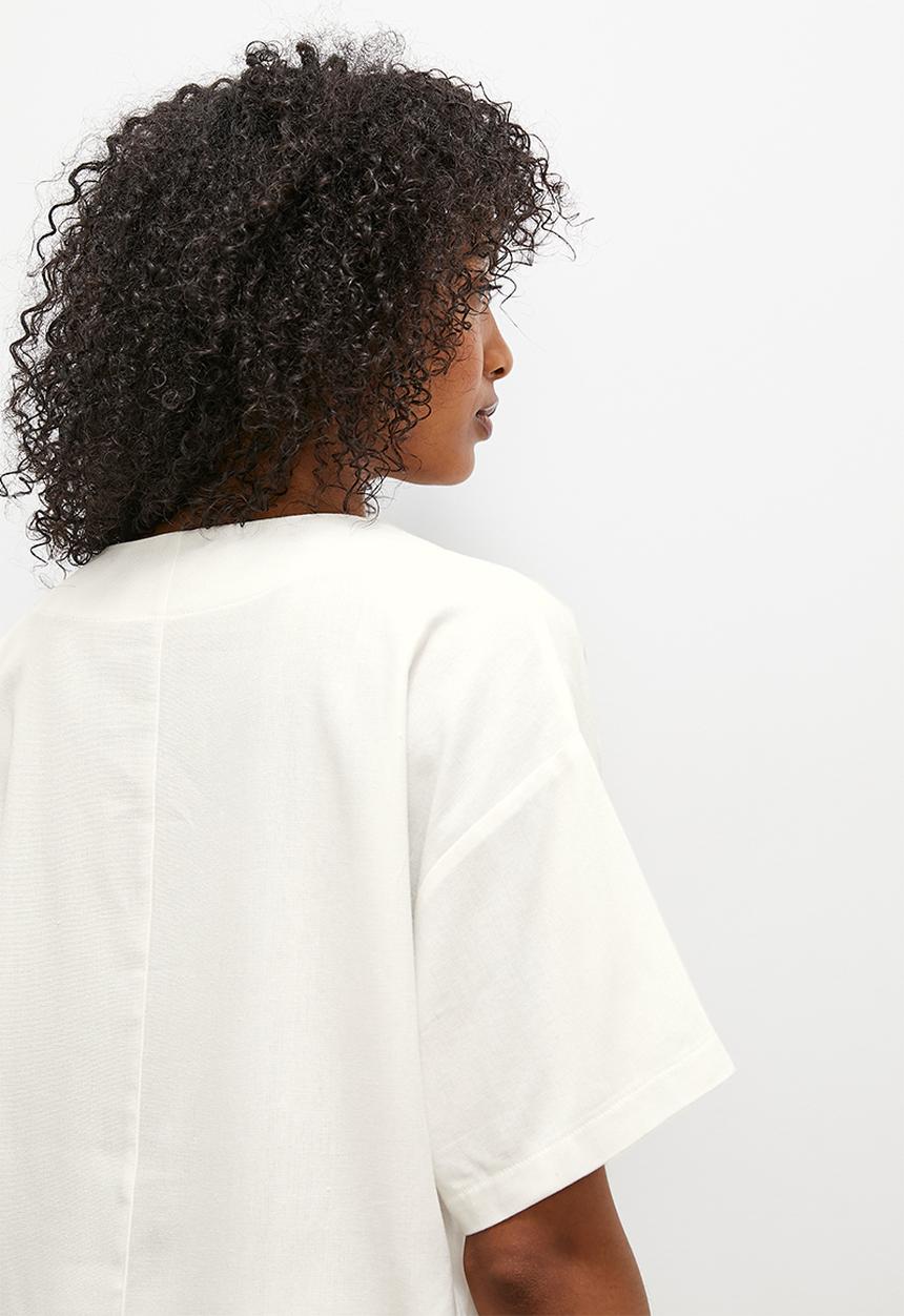 edit - Oversized linen boxy tee - cream